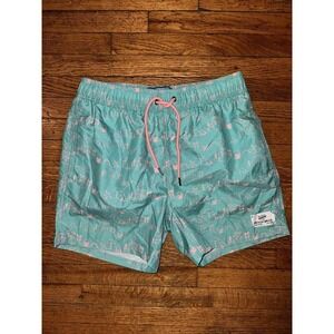 Beach Bros Island Vacation All Over Drawstring Men's Trunks Size‎ M 6.5" Inseam